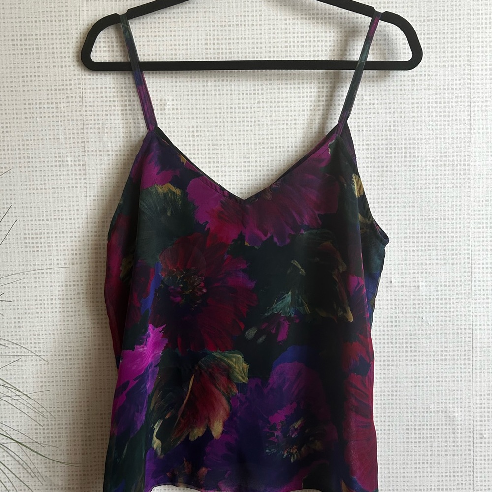 Elegant Floral Camisole with Spaghetti Straps